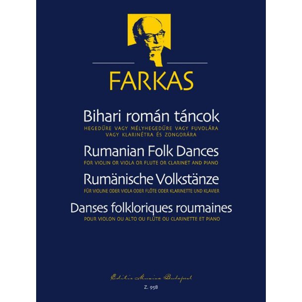 Rum&auml;nische Volkst&auml;nze aus der Sammlung von Bela : aus dem Komitat Bihar f&uuml;r Violine (Viola, Fl&ouml;te, Klarinette) und Klavier