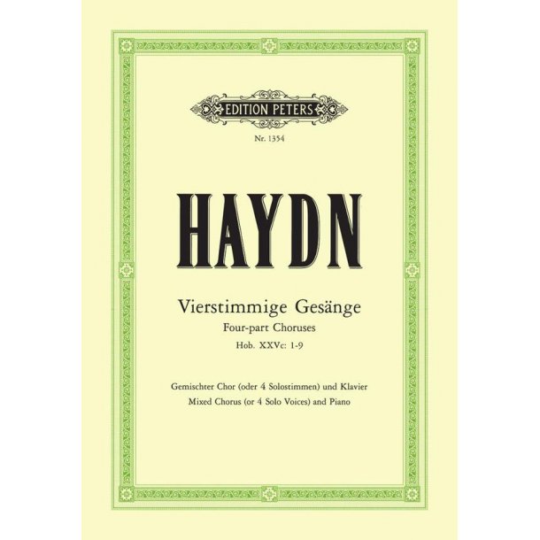 Vierstimmige Ges&auml;nge Hob.XXVc 1-9