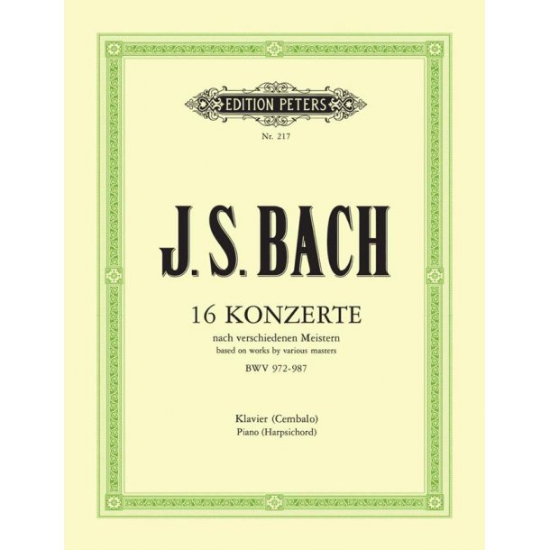 16 Concerten BWV972-987 : nach verschiedenen Meistern