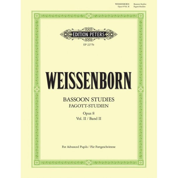 Fagottstudien 2 Op.8 - Bassoon Studies 2 : f&uuml;r Fortgeschrittene/for Advanced Pupils