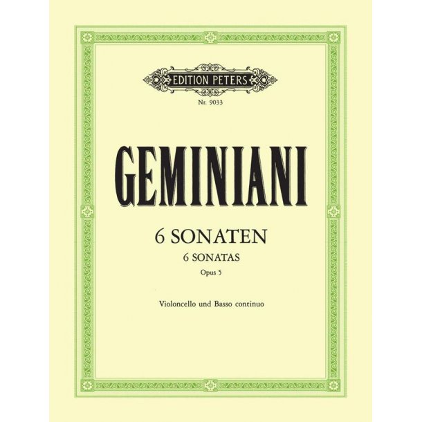 6 Sonaten fur Violoncello und BC Opus 5.