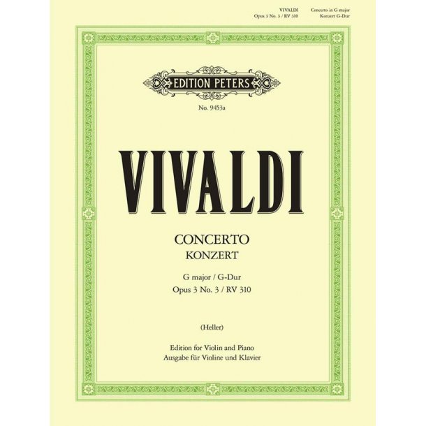Violin Concerto No.3 In G RV310