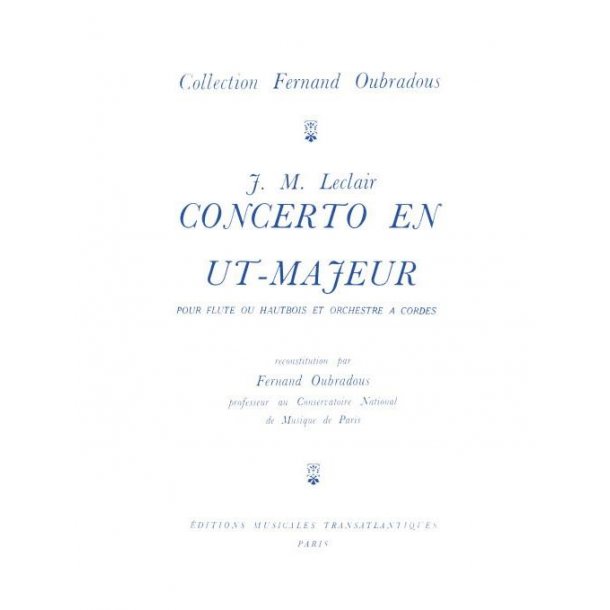 Jean Marie Leclair: Concerto En Ut Majeur