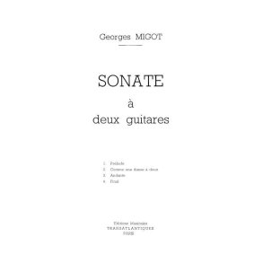 MIGOT SONATE FOR TWO GUITARS