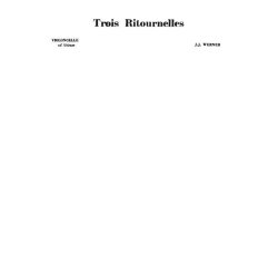 Jean Jacques Werner: 3 Ritournelles