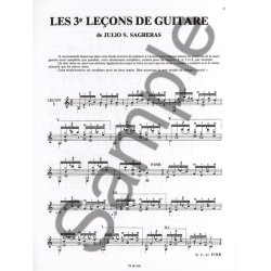 Julio Sagreras: Troisiemes Leons De Guitare