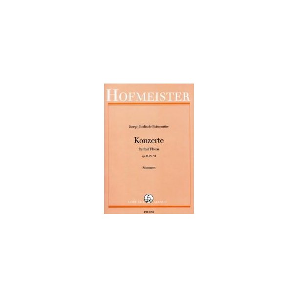 Boismortier, J. B. De: Concertos Op 15 Nos 4-6 - Parts