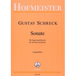 Gustav Schreck: Sonata Op.9 For Bassoon And Piano