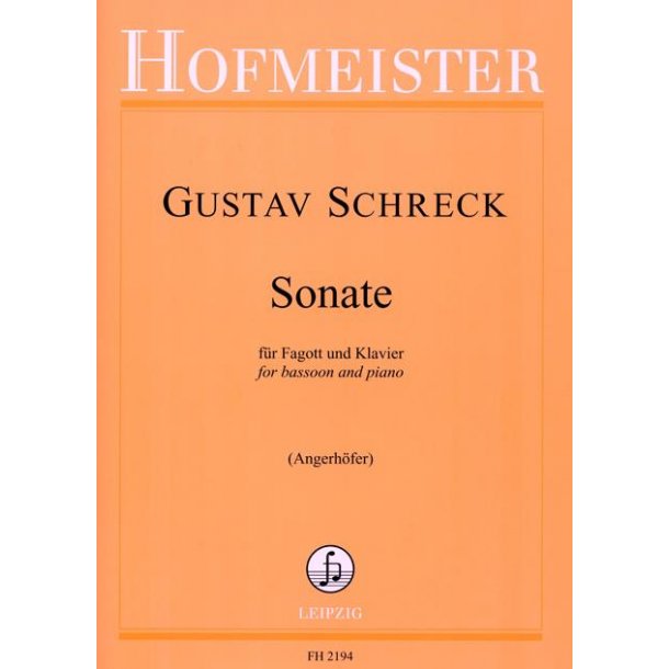 Gustav Schreck: Sonata Op.9 For Bassoon And Piano