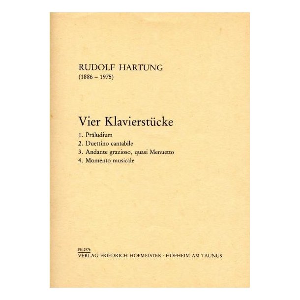 Hartung, R.: 4 Piano Pieces