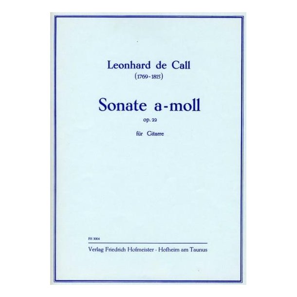 Call, L. De: Sonata A Minor Op 22