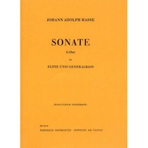 Johann Adolph Hasse: Sonata In G For Flute and Bass (Flute and Piano)