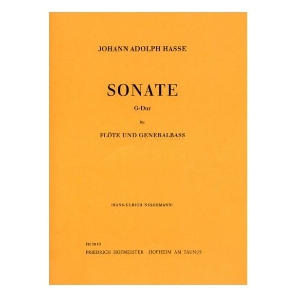 Johann Adolph Hasse: Sonata In G For Flute and Bass (Flute and Piano)