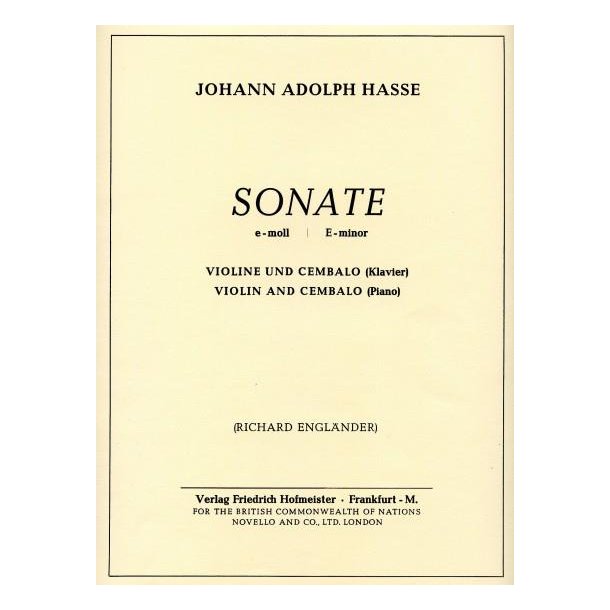 Hasse: Sonata E Minor
