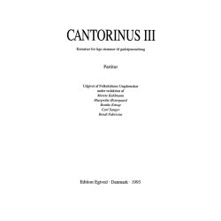 CANTORINUS III,  PARTITUR