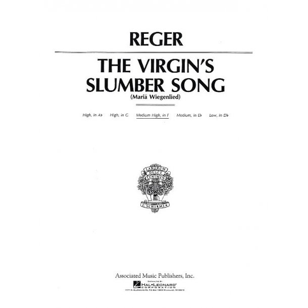 Max Reger: Virgin's Slumber Song Op.76 No.52 (F)