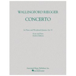 Wallingford Riegger: Concerto For Piano And WoodWind Quintet (Score/Parts)
