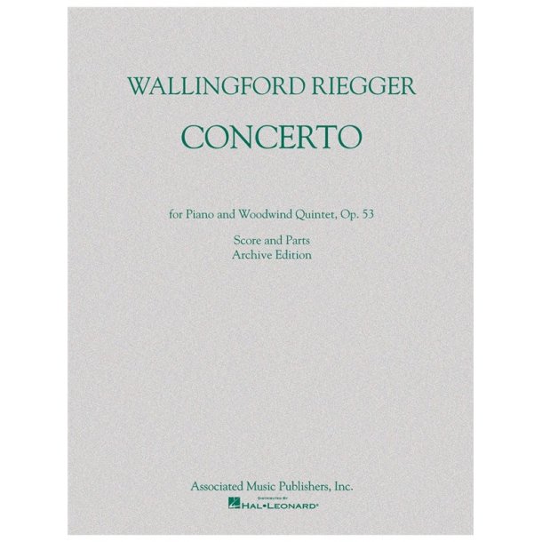Wallingford Riegger: Concerto For Piano And WoodWind Quintet (Score/Parts)
