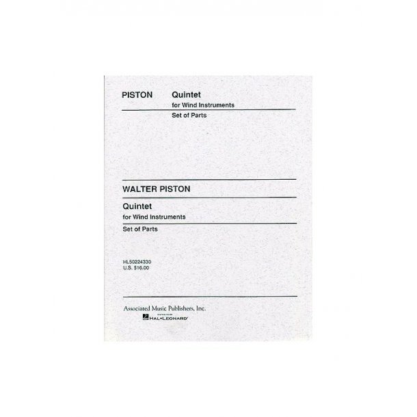 Walter Piston: Quintet For Wind Instruments (Parts)