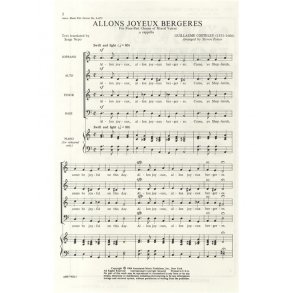 Guillaume Costeley: Allons Joyeux Bergeres (Arr. Steven Porter)