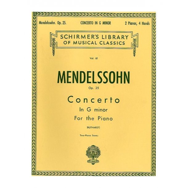 Felix Mendelssohn: Piano Concerto No.1 In G Minor Op.25 (2 Piano Score)