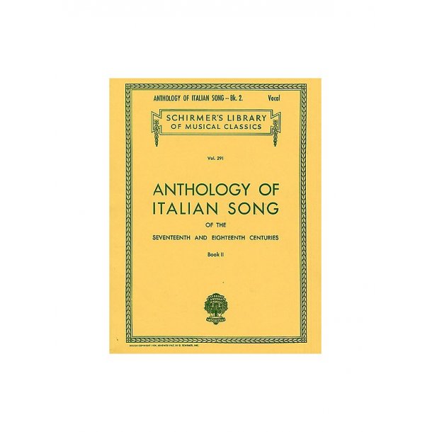 Anthology Of Italian Song Of The 17th And 18th Centuries Book II