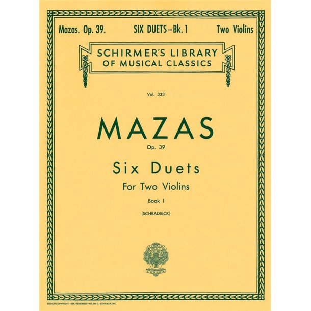 Jacques F. Mazas: Six Duets for Two Violins Op.39 Book 1