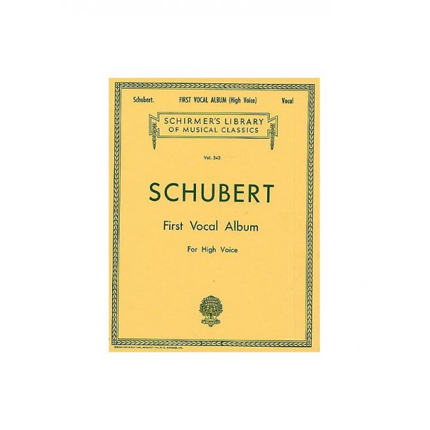 Schubert: First Vocal Album For High Voice