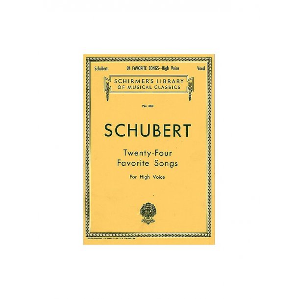 Franz Schubert: Twenty-Four Favorite Songs For High Voice