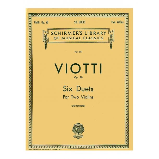 Giovanni Battista Viotti: Six Duets For Two Violins Op.20