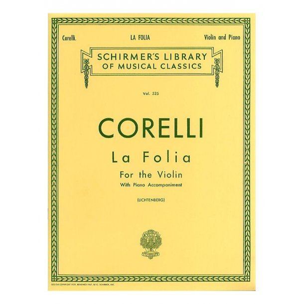 Arcangelo Corelli: Variations On La Folia (Violin/Piano)