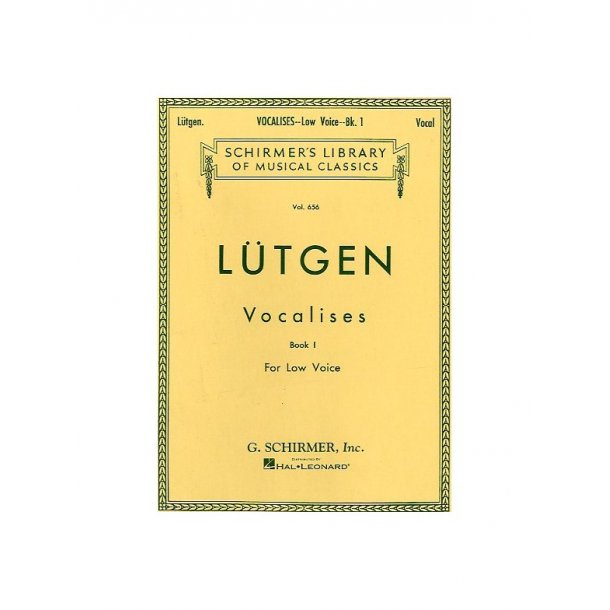 B. Lutgen: Vocalises Book One For Low Voice