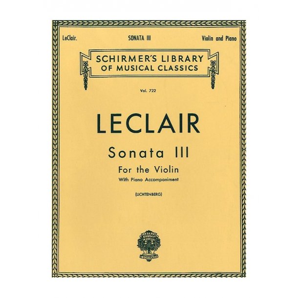 Jean-Marie LeClair: Sonata For Violin No. 3 In D