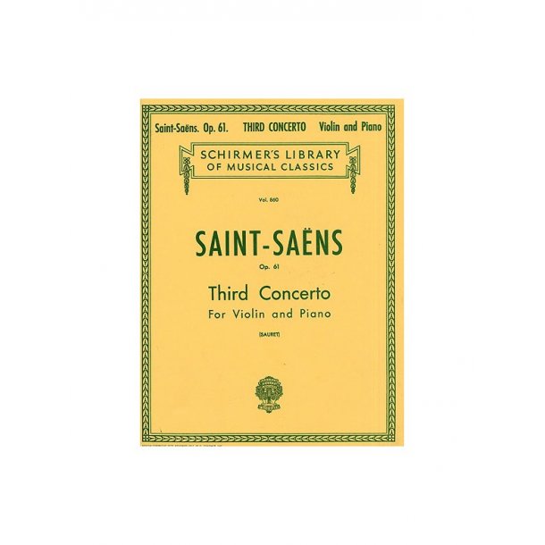 Camille Saint-Saens: Violin Concerto No.3 Op.61 (Violin/Piano)