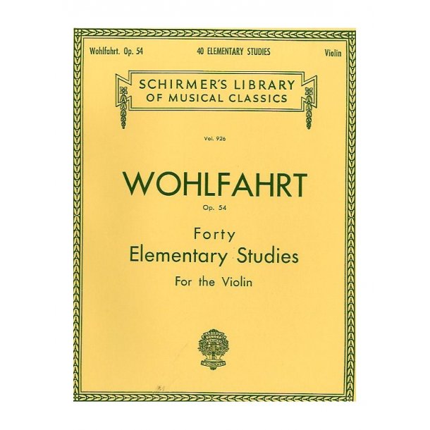 Franz Wohlfahrt: Forty Elementary Studies For Solo Violin Op.54