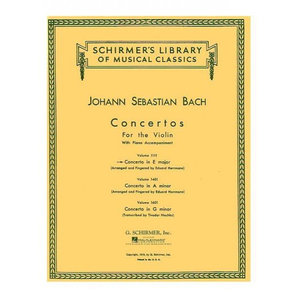 Johann Sebastian Bach: Violin Concerto In E Major (Violin/Piano)