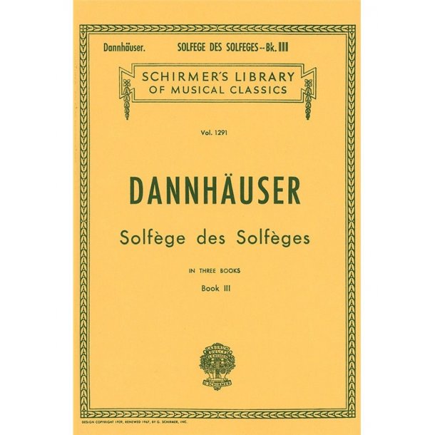 A. Dannhauser: Solfege Des Solfeges Book 3