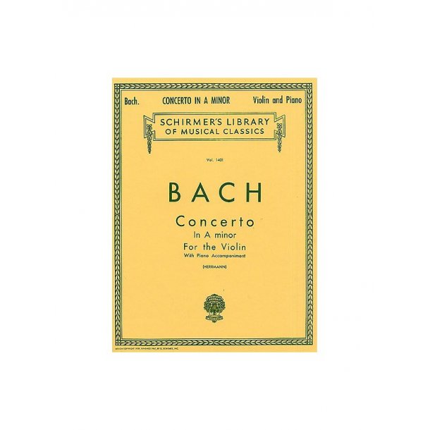 J.S Bach: Violin Concerto No.1 In A Minor BWV1041 (Violin/Piano)