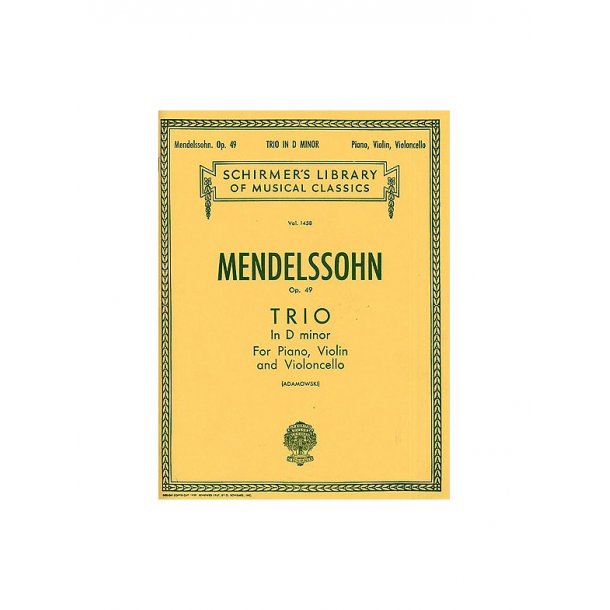 Felix Mendelssohn: Piano Trio No.1 In D Minor Op.49 (Score/Parts)