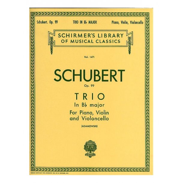 Franz Schubert: Piano Trio In B Flat Op.99 (Score/Parts)