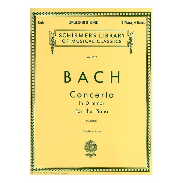 Johann Sebastian Bach: Keyboard Concerto In D Minor (2 Piano Score)