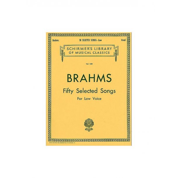 Johannes Brahms: Fifty Selected Songs For Low Voice
