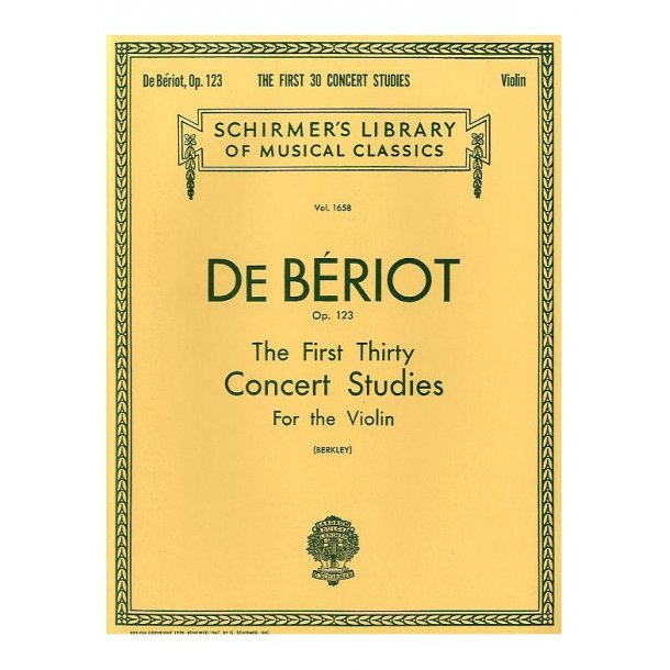 Charles-Auguste De Beriot: First Thirty Concert Studies For Solo Violin