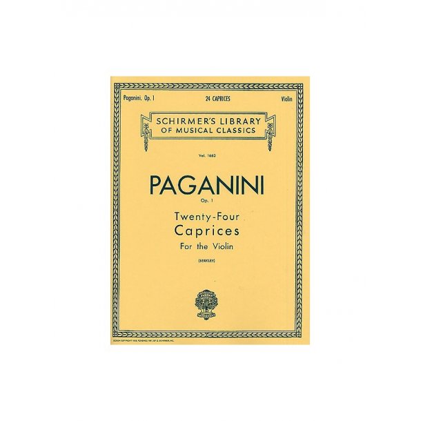 Niccolo Paganini: Twenty-Four Caprices For Solo Violin Op.1