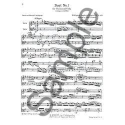 W.A. Mozart: Two Duets For Violin And Viola K.423/424