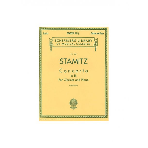 Karl Stamitz: Clarinet Concerto In E Flat (Clarinet/Piano)