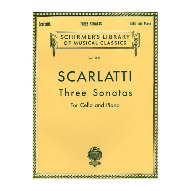 Alessandro Scarlatti: Three Sonatas For Cello And Piano