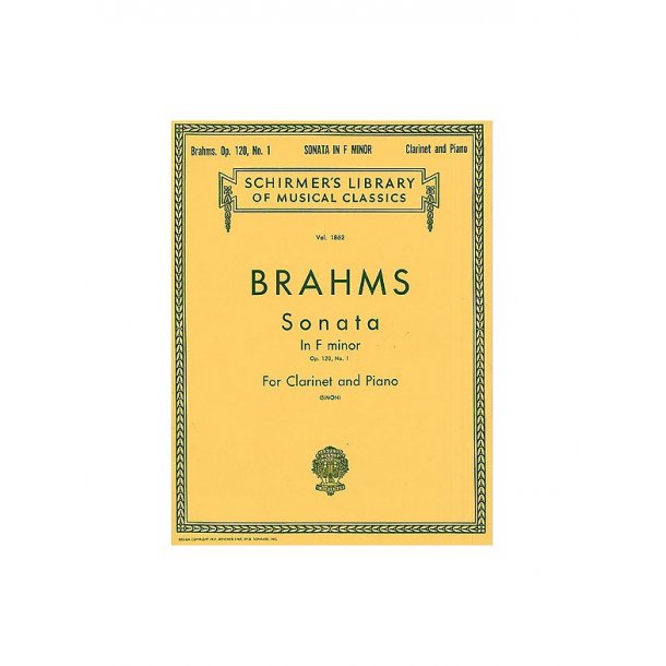 Johannes Brahms: Sonata For Clarinet And Piano In F Minor Op.120 No.1