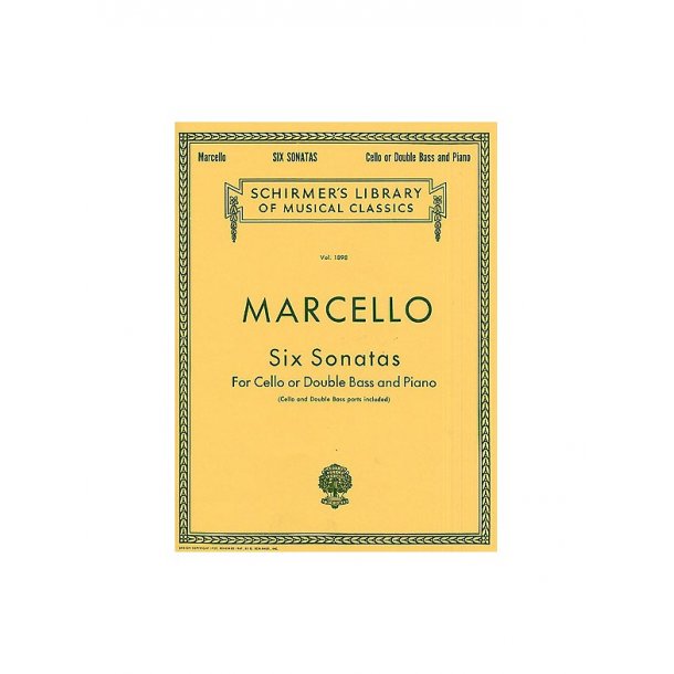 Benedetto Marcello: Six Sonatas For Cello Or Double Bass