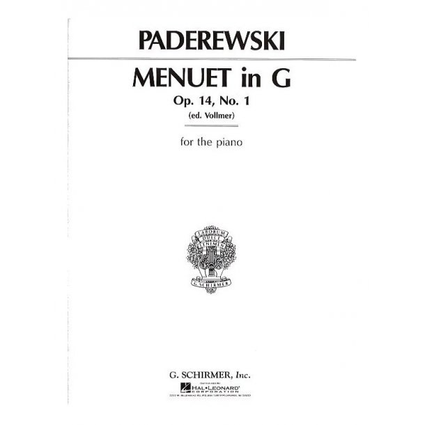Ignacy Paderewski: Menuet In G Op.14 No.1
